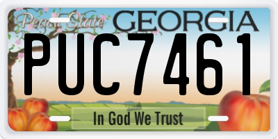 GA license plate PUC7461