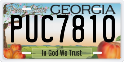 GA license plate PUC7810