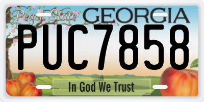 GA license plate PUC7858
