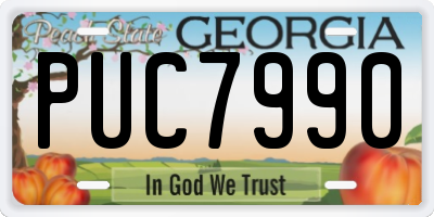 GA license plate PUC7990