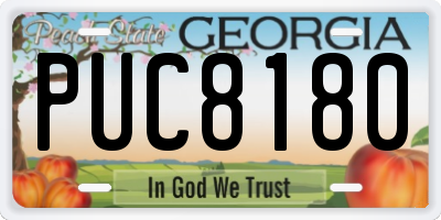 GA license plate PUC8180