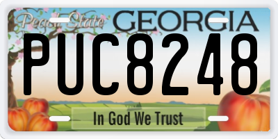 GA license plate PUC8248