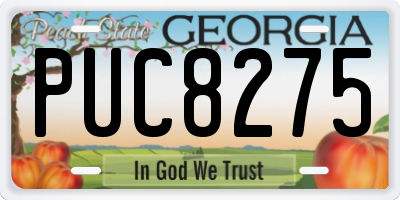 GA license plate PUC8275