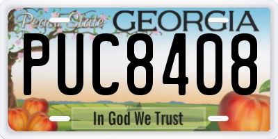 GA license plate PUC8408