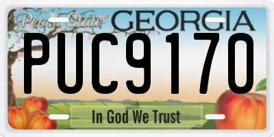 GA license plate PUC9170