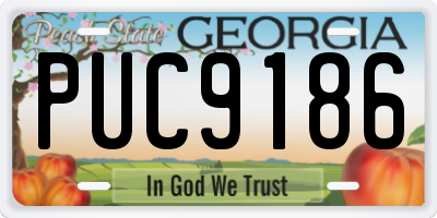 GA license plate PUC9186