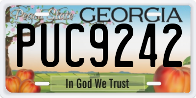 GA license plate PUC9242