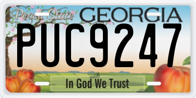 GA license plate PUC9247