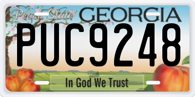 GA license plate PUC9248