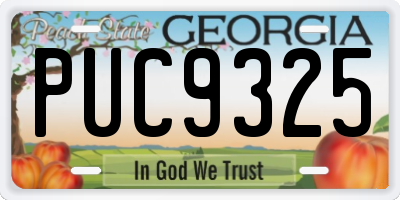 GA license plate PUC9325