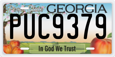 GA license plate PUC9379