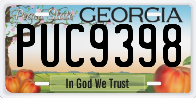GA license plate PUC9398