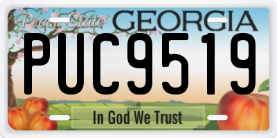 GA license plate PUC9519