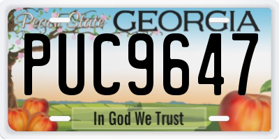 GA license plate PUC9647