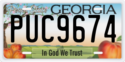 GA license plate PUC9674