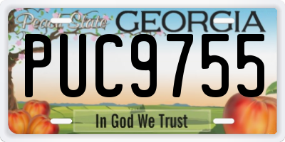 GA license plate PUC9755