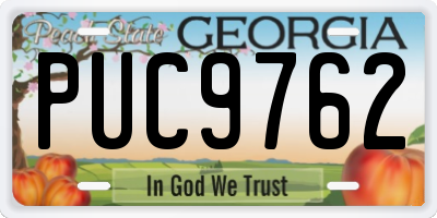 GA license plate PUC9762