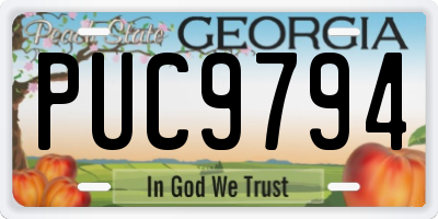 GA license plate PUC9794