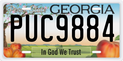 GA license plate PUC9884