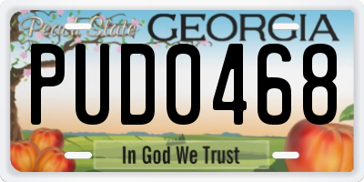 GA license plate PUD0468