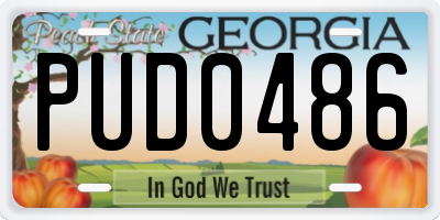 GA license plate PUD0486