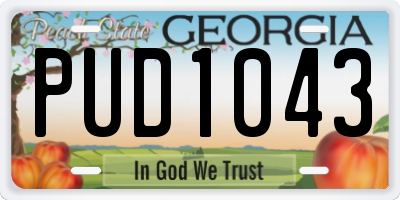 GA license plate PUD1043