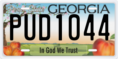 GA license plate PUD1044