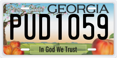 GA license plate PUD1059