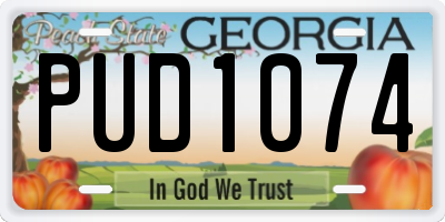 GA license plate PUD1074