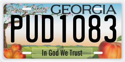 GA license plate PUD1083