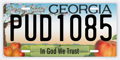 GA license plate PUD1085