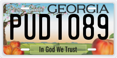 GA license plate PUD1089