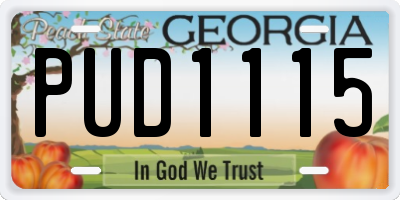GA license plate PUD1115