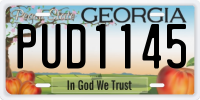 GA license plate PUD1145