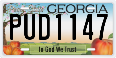 GA license plate PUD1147