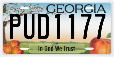 GA license plate PUD1177