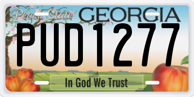 GA license plate PUD1277