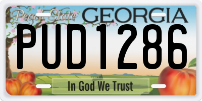 GA license plate PUD1286