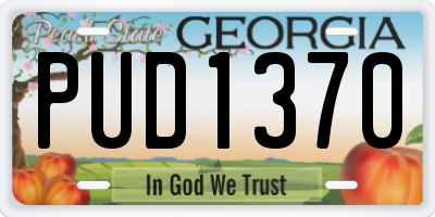 GA license plate PUD1370