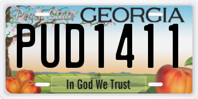 GA license plate PUD1411