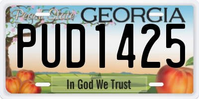 GA license plate PUD1425