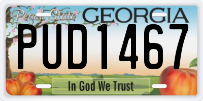 GA license plate PUD1467