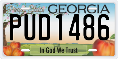 GA license plate PUD1486