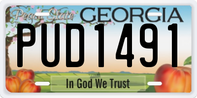 GA license plate PUD1491