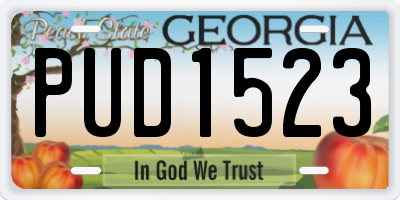 GA license plate PUD1523
