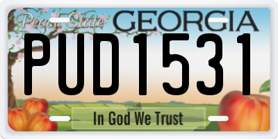 GA license plate PUD1531