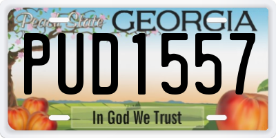GA license plate PUD1557