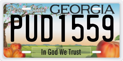 GA license plate PUD1559