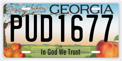 GA license plate PUD1677