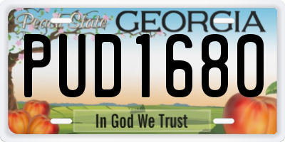 GA license plate PUD1680